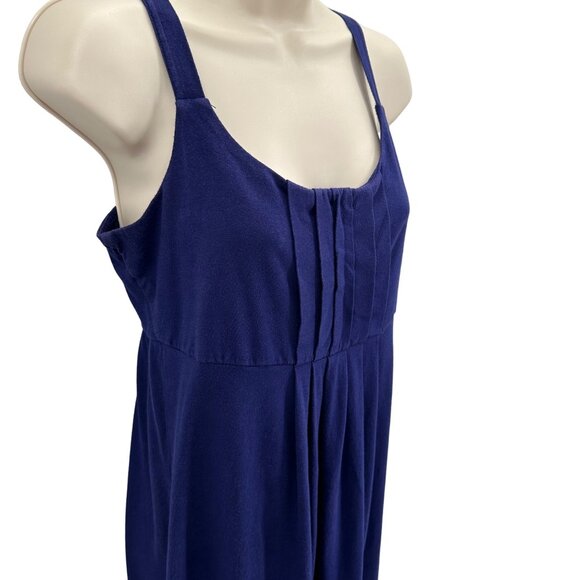 Old Navy Maternity Sleeveless Maxi Dress Pleated Front Blue Size M - Picture 3 of 7